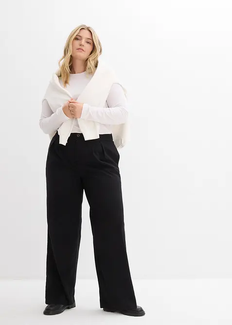 Pantaloni con pinces in misto viscosa, bonprix