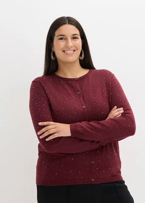 Cardigan con pietruzze scintillanti, bonprix