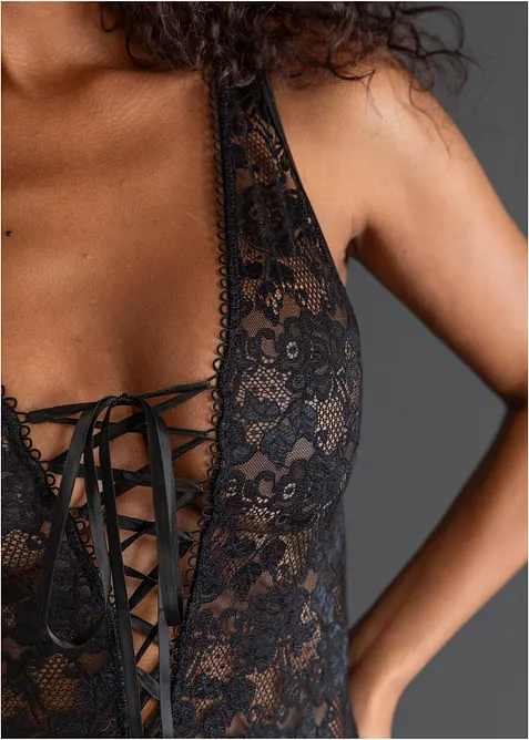 Body ouvert in look bagnato, bonprix