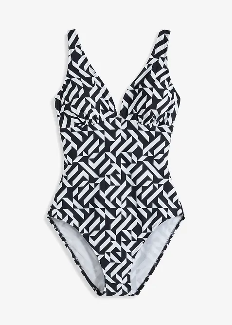 Costume intero con scollatura a V ed effetto modellante leggero, bonprix