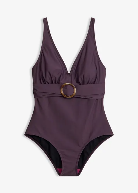 Costume intero con scollatura a V ed effetto modellante leggero, bonprix