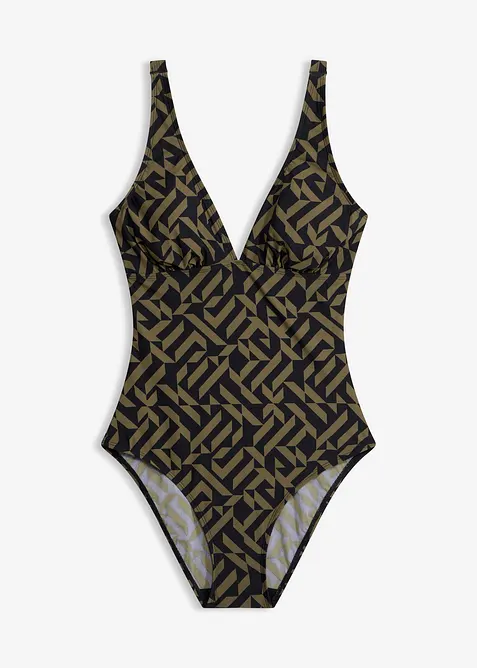 Costume intero con scollatura a V ed effetto modellante leggero, bonprix