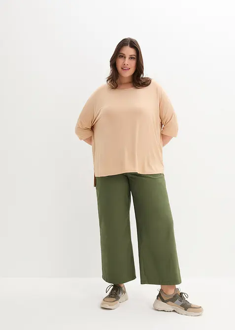 Pantaloni wide leg con cinta comoda, vita alta, bonprix