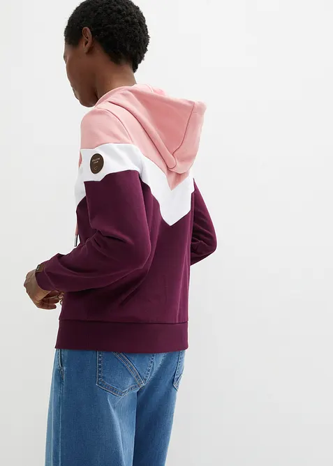 Felpa con cappuccio e collo grande, bonprix