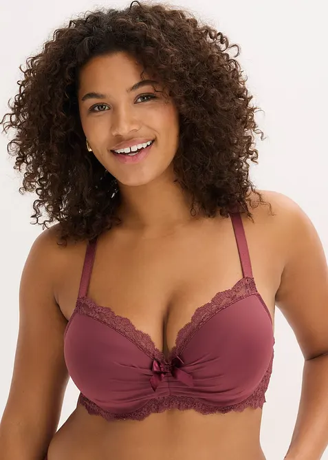 Reggiseno in pizzo con coppe preformate, ferretto e schiena a vogatore, bonprix