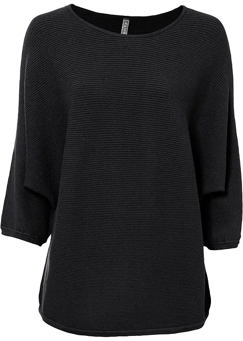 Maglione oversize a costine in misto viscosa, bonprix
