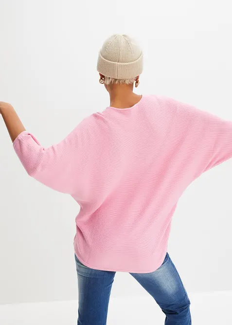 Maglione oversize a costine in misto viscosa, bonprix