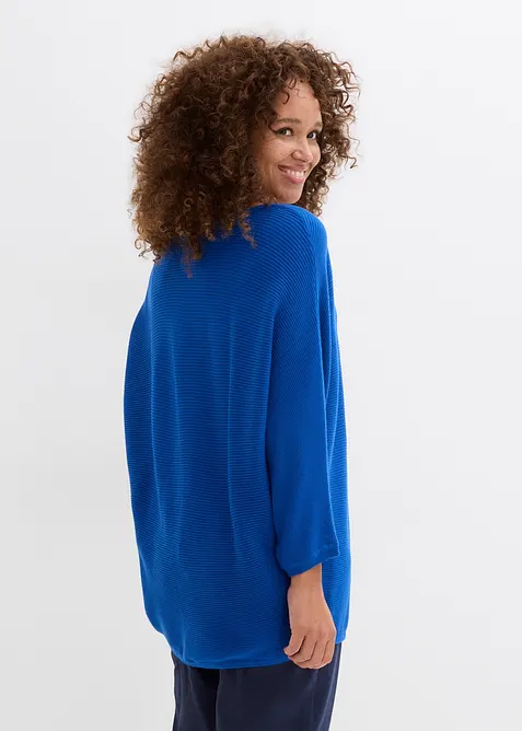 Maglione oversize a costine in misto viscosa, bonprix