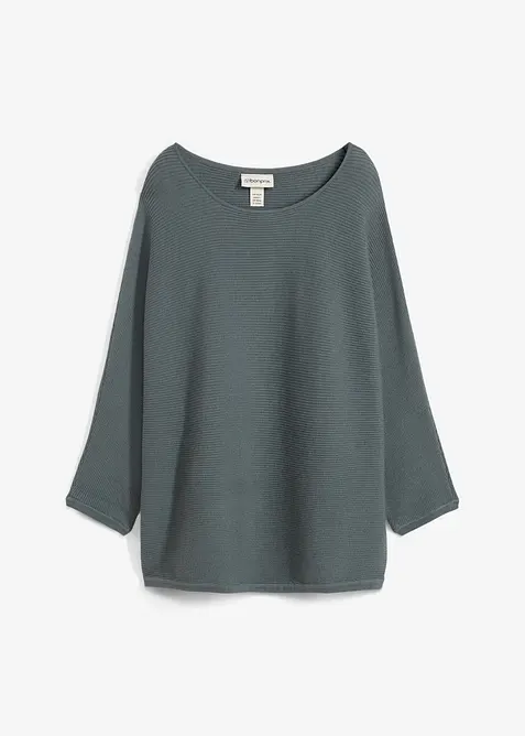 Maglione oversize a costine in misto viscosa, bonprix