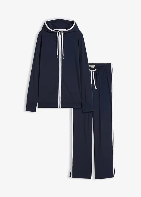 Tuta sportiva in cotone elasticizzato (set 2 pezzi), bonprix