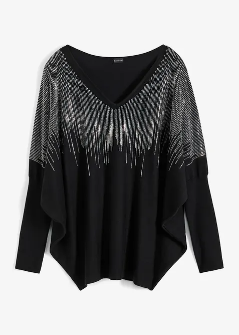 Maglione in filato fine con strass, bonprix