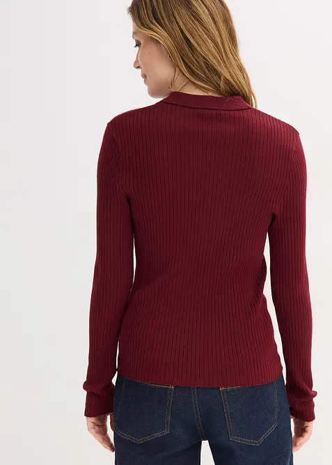 Maglione a coste in misto viscosa, bonprix