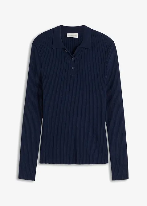 Maglione a coste in misto viscosa, bonprix