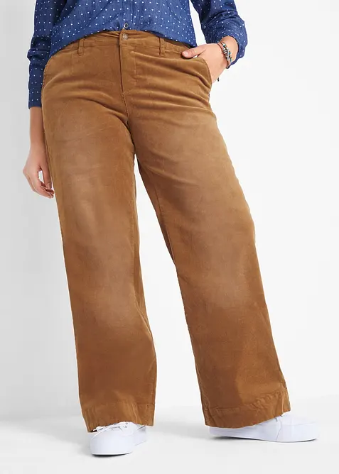 Pantaloni larghi in velluto a coste di misto cotone, bonprix
