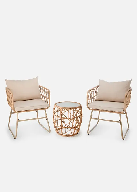 Tavolino e poltrone da giardino (set 3 pezzi), bonprix