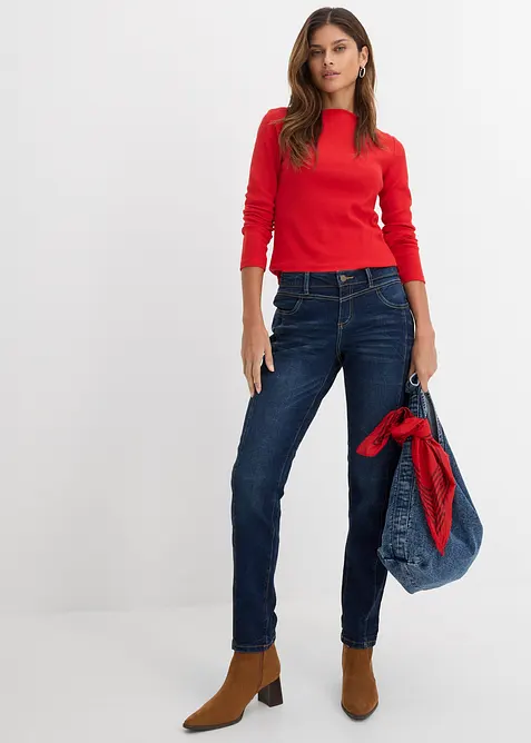 Jeans straight, vita media, bonprix