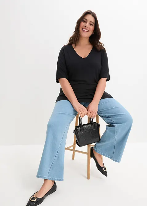 Maglia lunga in misto viscosa, bonprix