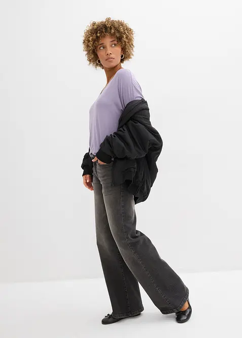 Maglia lunga in misto viscosa, bonprix