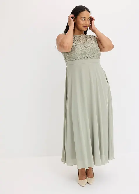 Abito lungo con pizzo, bonprix