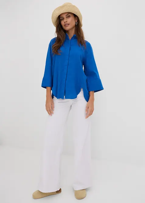 Jeans wide leg elasticizzati, vita media, bonprix