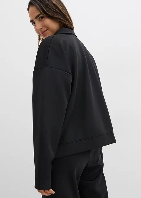 Giacca con zip in tessuto effetto neoprene, bonprix