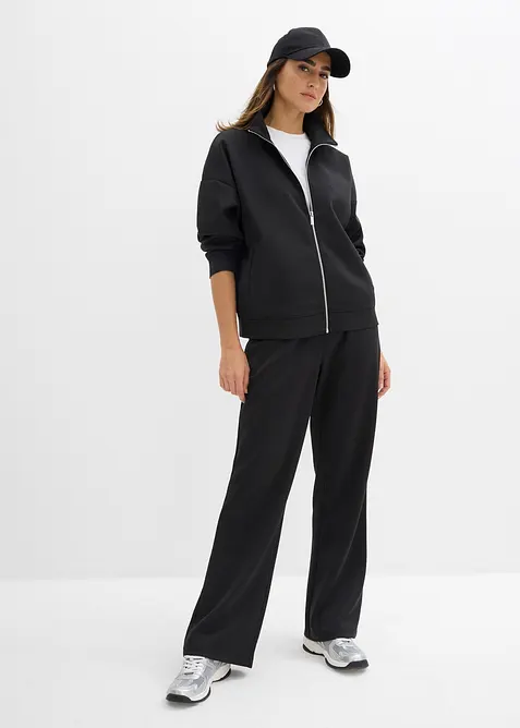 Giacca con zip in tessuto effetto neoprene, bonprix