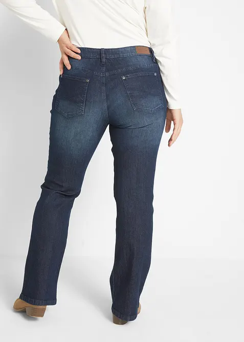 Jeans bootcut elasticizzati, vita media, bonprix