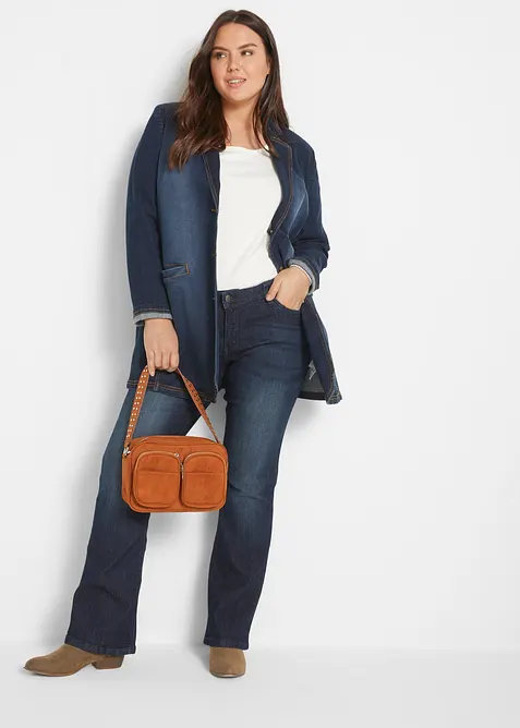 Jeans bootcut elasticizzati, vita media, bonprix