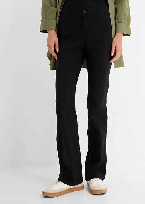 Pantaloni elasticizzati in bengalina, bootcut, bonprix