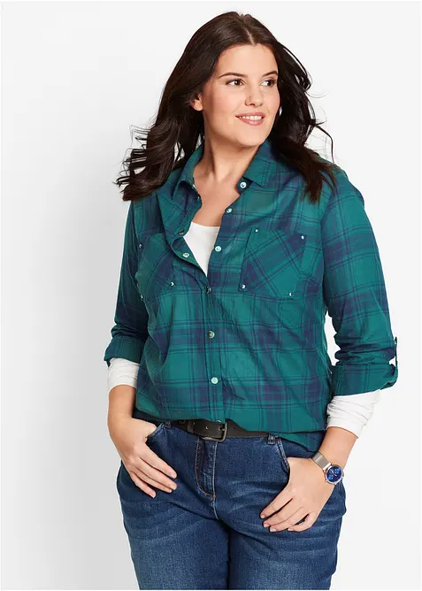 Camicia a quadri in puro cotone, bonprix