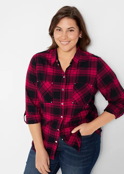 Camicia a quadri in puro cotone, bonprix