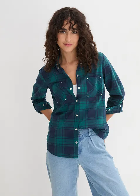 Camicia a quadri in puro cotone, bonprix