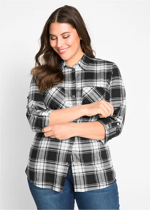 Camicia a quadri in puro cotone, bonprix