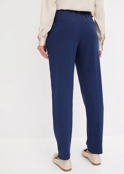 Pantaloni in jersey con elastico in vita e piega cucita, bonprix