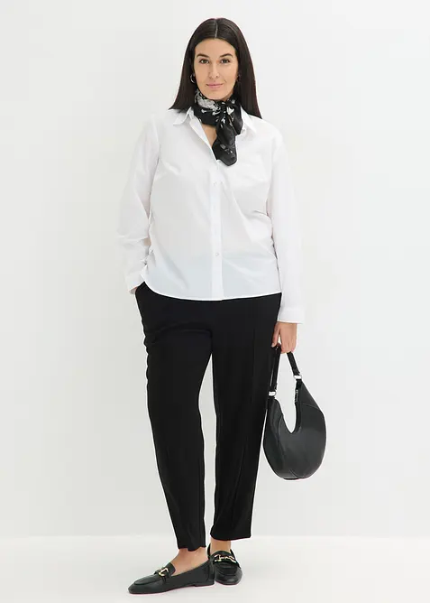 Pantaloni con elastico in vita e piega cucita, bonprix