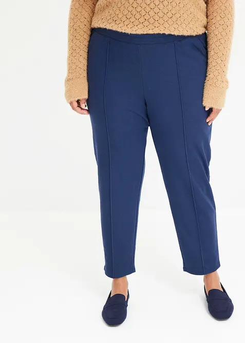 Pantaloni in jersey con elastico in vita e piega cucita, bonprix