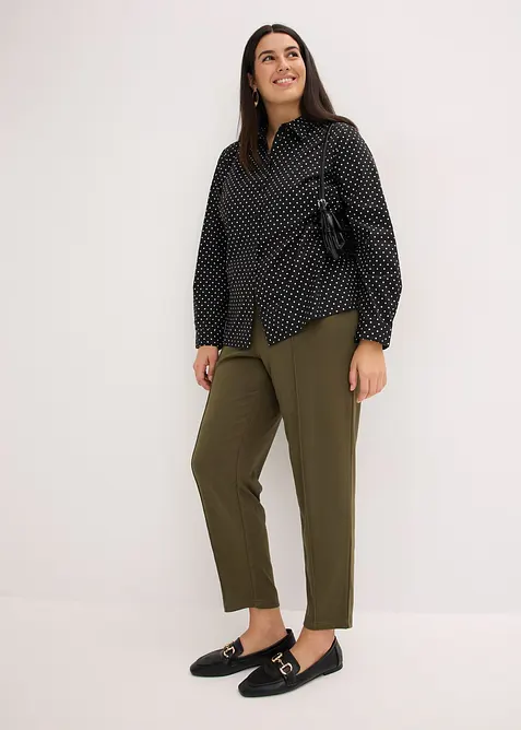 Pantaloni in jersey con elastico in vita e piega cucita, bonprix