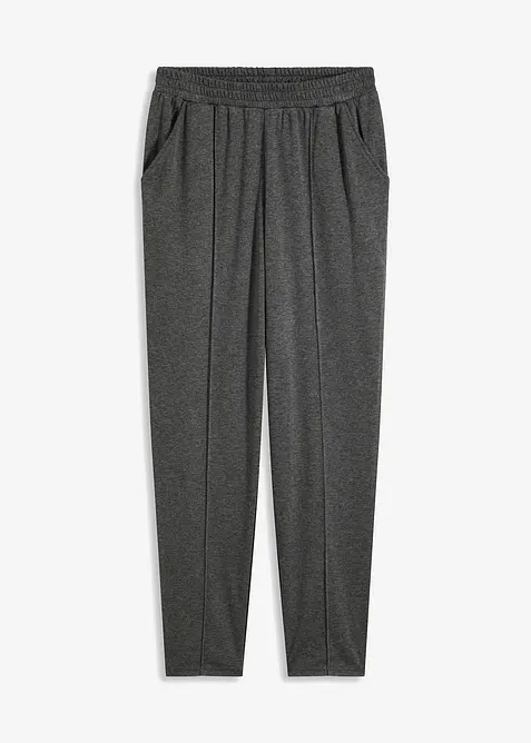 Pantaloni in jersey con elastico in vita e piega cucita, bonprix