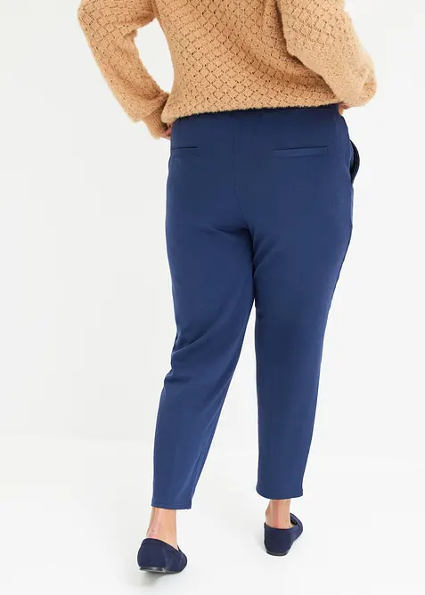 Pantaloni in jersey con elastico in vita e piega cucita, bonprix