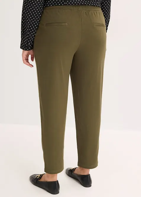 Pantaloni in jersey con elastico in vita e piega cucita, bonprix