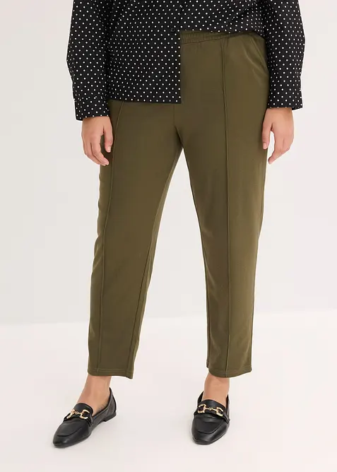 Pantaloni in jersey con elastico in vita e piega cucita, bonprix