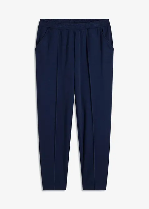 Pantaloni in jersey con elastico in vita e piega cucita, bonprix