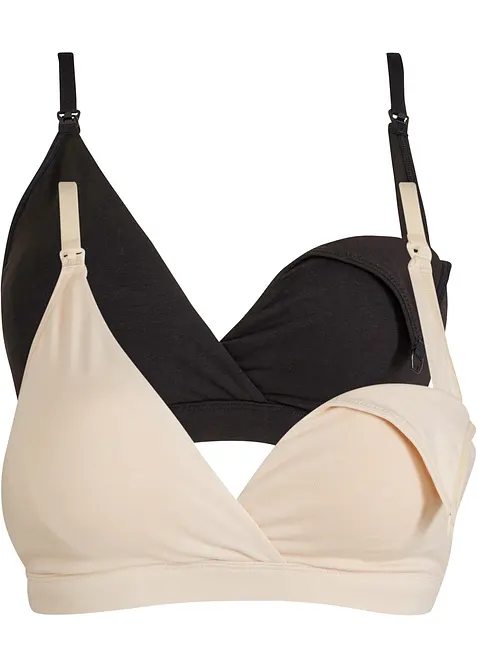 Reggiseno da allattamento senza ferretto con cotone biologico (pacco da 2), bonprix
