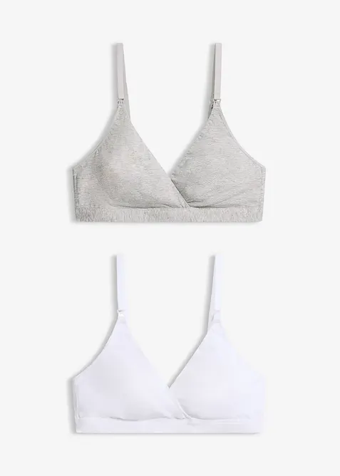 Reggiseno da allattamento senza ferretto con cotone biologico (pacco da 2), bonprix