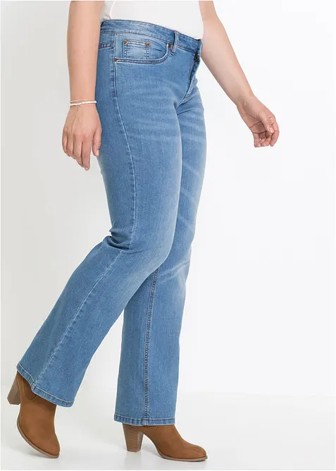 Jeans bootcut elasticizzati confortevoli, vita media, bonprix