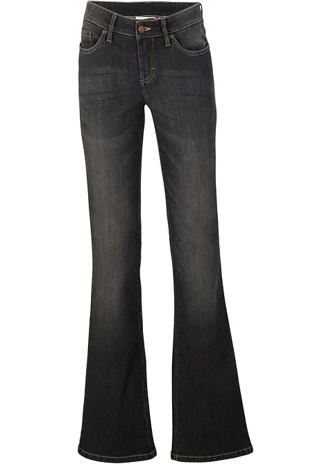 Jeans bootcut elasticizzati confortevoli, vita media, bonprix
