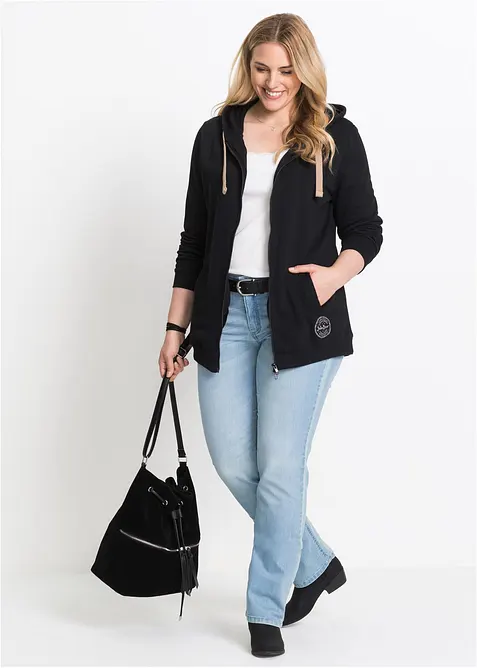 Jeans bootcut elasticizzati confortevoli, vita media, bonprix