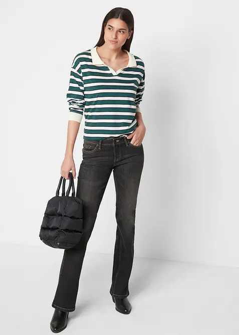Jeans bootcut elasticizzati confortevoli, vita media, bonprix