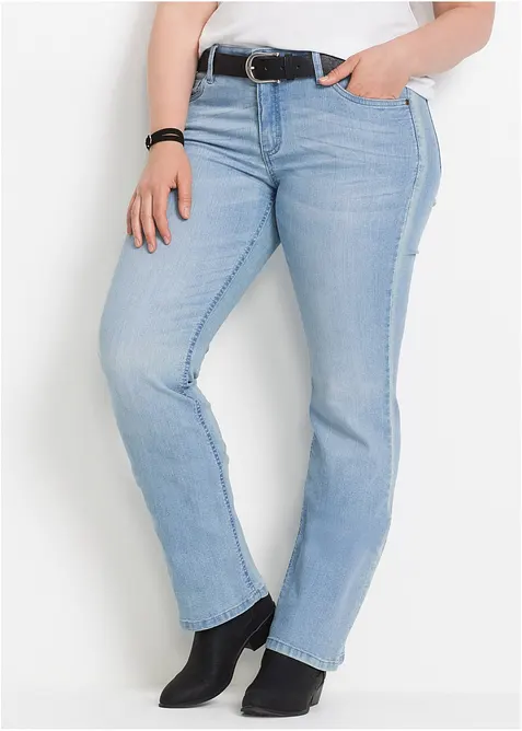 Jeans bootcut elasticizzati confortevoli, vita media, bonprix