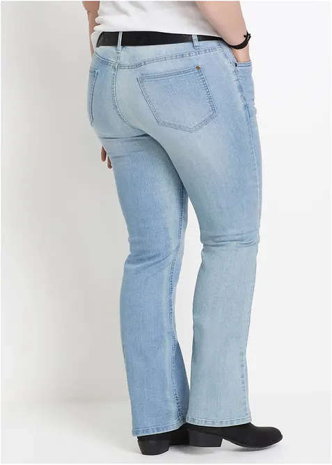 Jeans bootcut elasticizzati confortevoli, vita media, bonprix